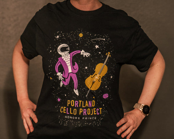 T-Shirt: Cello Project Honors Prince (designed by the Mayor of Pop Wonder World: JP Downer)