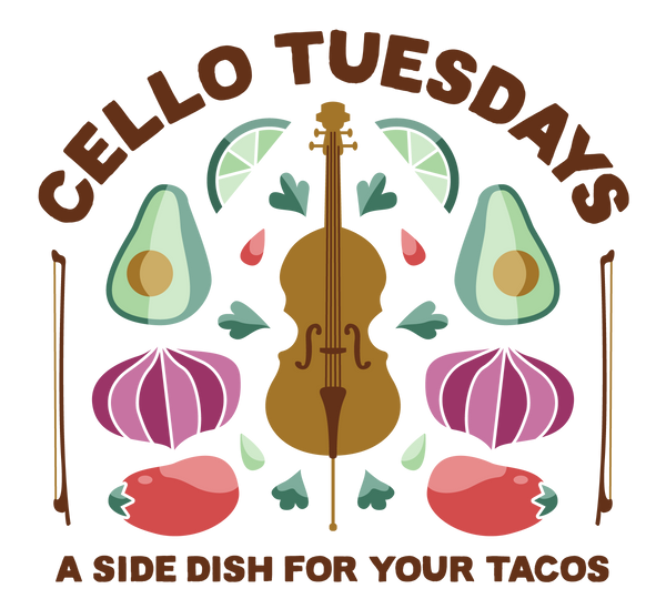 Cello Tuesdays (A Side Dish for your Tacos) Large organic tote bag