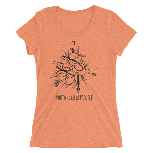 "Cello Pile" Short Sleeve T-Shirt in multiple colors (Women's cut)