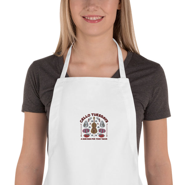 Cello Tuesdays (A Side Dish for your Tacos) Embroidered Apron